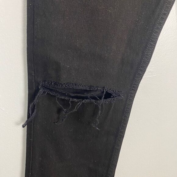 Reformation Julia High Cigarette Jean Destroyed Black - Picture 5 of 9